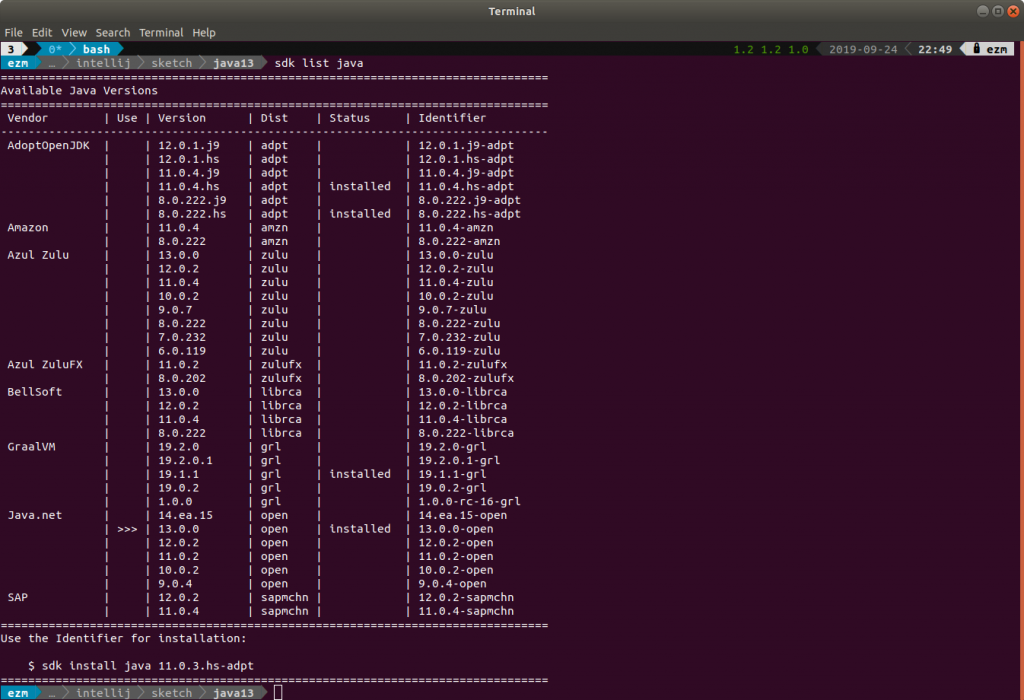 Installing JDK Using sdkman